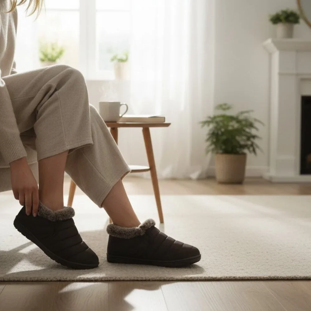 Minnetonka slippers, in a women’s size 9, smooth brown synthetic material - Picture 2 of 6